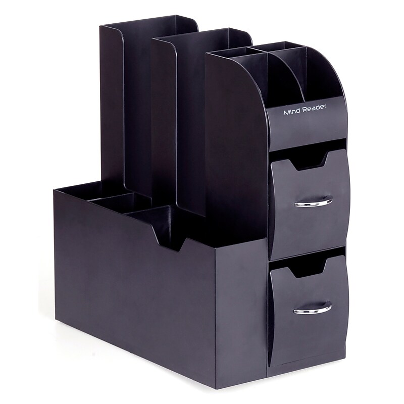 Mind Reader 11-Compartment Plastic Coffee Organizer, Black (CAD01-BLK) image 1