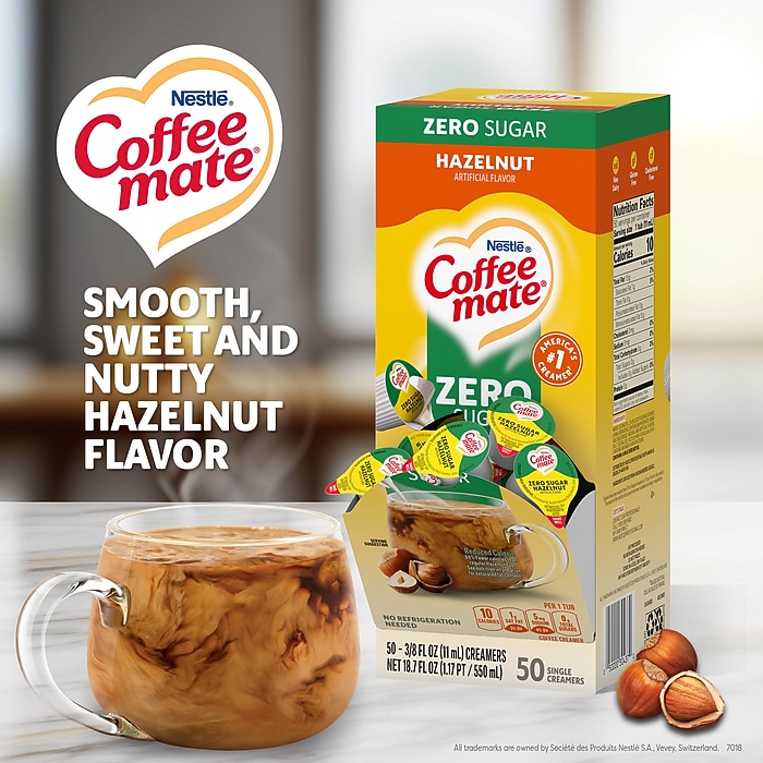 ネスレ コーヒーメイトZerosugar 6本（Addyさん専用です） Coffee mate Singles Sugar Free Hazelnut Liquid Creamer, 0.375 oz
