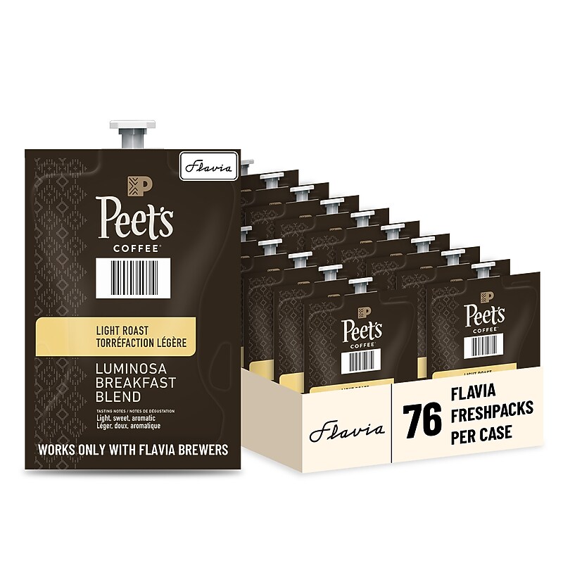 Peet's Coffee Colombia Luminosa Breakfast Blend Coffee Flavia Freshpacks, Light Roast, 76 Packs/Carton (LPC00264) image 1