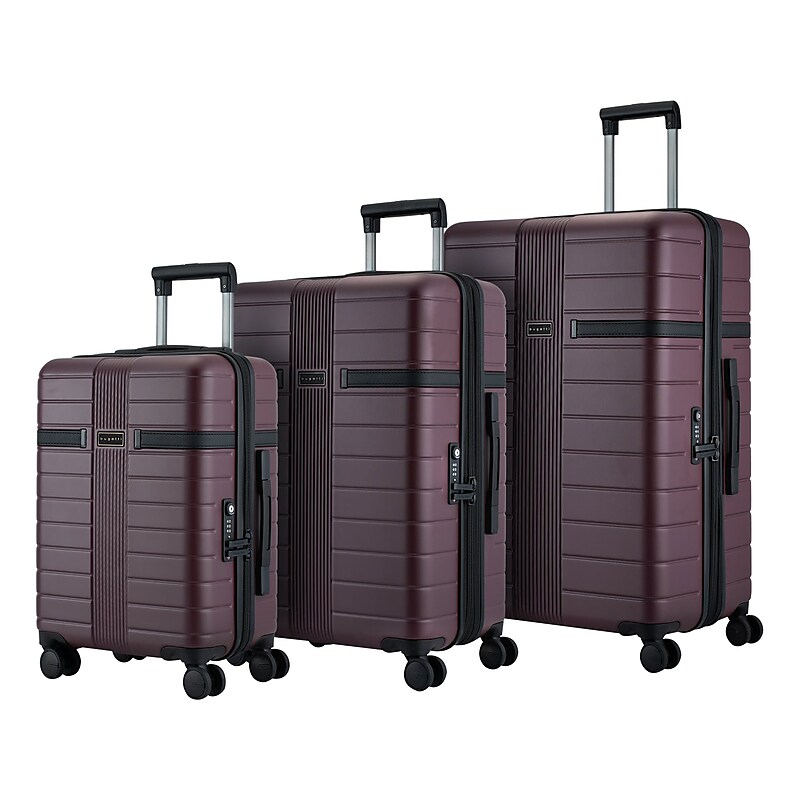Bugatti Hamburg 3-Piece Hardside Spinner Luggage Set, TSA Checkpoint Friendly, Red (HLG4503BU-REDLQ) image 1
