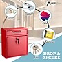 AdirOffice Steel Indoor/Outdoor Interoffice Drop Box Mailbox, Medium, Red (631-05-RED-PKG)~#|#~CE886F0D-9A3F-4D32-A33B4AE91C40A8C7_sc7