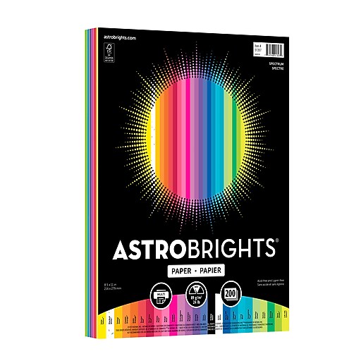 Astrobrights Colored Paper, 24 lbs., 8.5