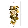 Nearly Natural 33" Fall Sunflower, Hydrangea and White Pumpkin Artificial Autumn Teardrop (W1241)~#|#~CE8F78BB-2939-41FD-A58C0144A2F7FA8A_sc7
