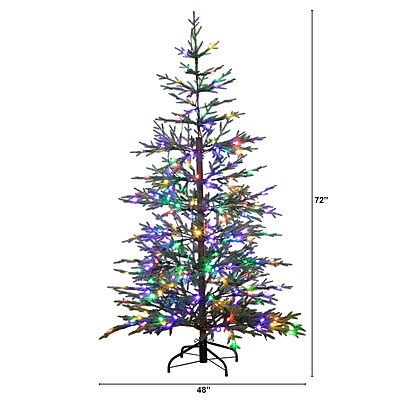 Nearly Natural 6' Pre-Lit Artificial Natural Fresh Cut Fir Christmas Tree - Thumbnail 2