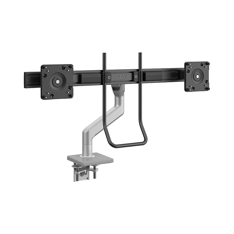 Humanscale Adjustable Dual Arms, Up to 28" Monitor, Silver (M82HBS) image 1