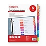 Staples Customizable Table of Contents Numeric Dividers, 10-Tabs, 6 Sets, Multicolor (ST62970)~#|#~CE9A7E69-9206-460B-8C1216EE6AF3E907_sc7