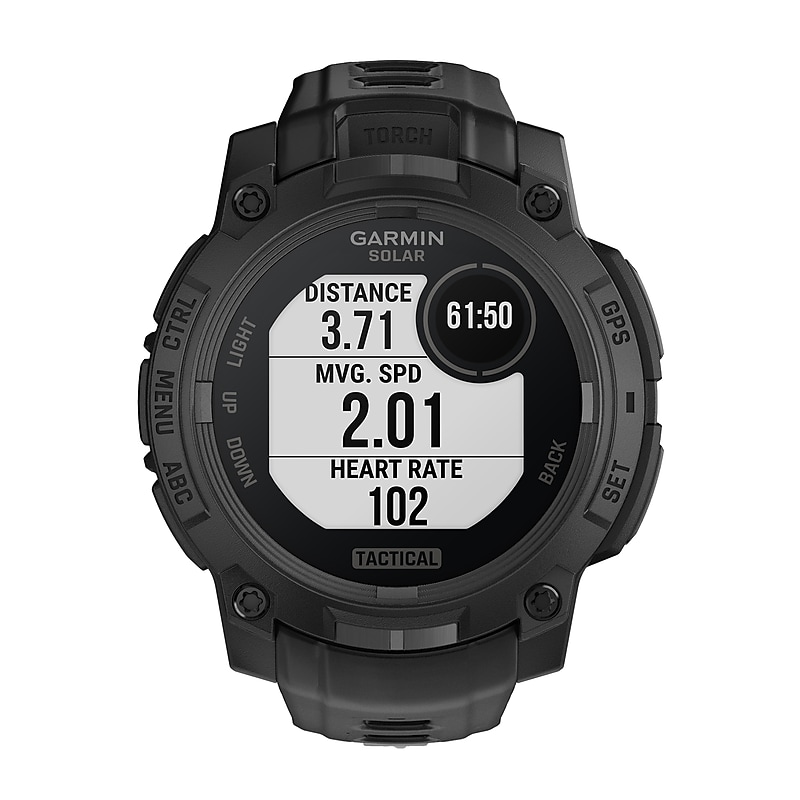 Garmin Instinct 3 Tactical Edition Solar GPS Smartwatch with Silicone Band, Black, 50mm (010-02935-50) image 1