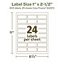 Avery EcoFriendly Laser/Inkjet Rectangle Multipurpose Labels, 1" x 2-1/2", White, 600/Pack (94221)~#|#~CE9FF771-5F56-4B58-A5A0591938824E2A_sc7