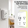 Power by GoGreen 5-Outlet Wall Tap with USB, 5-Outlet, White (GG-53A1C)~#|#~CEA267D6-D20E-4A0C-9089343F1FBD25B2_sc7