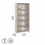 Bush Furniture Cabot 66"H 5-Shelf Bookcase with Adjustable Shelves, Linen White Oak (WC31166)~#|#~CEA931E7-4D5A-4E41-86164DA1C9C2E085_sc7