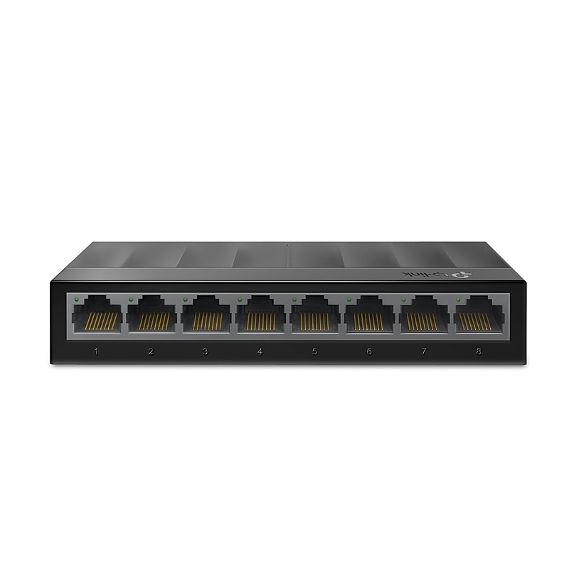 TP Link LiteWave 8-Port Gigabit Ethernet Unmanaged Switch, 10/100/1000Mbps, Black (LS1008G) image 1
