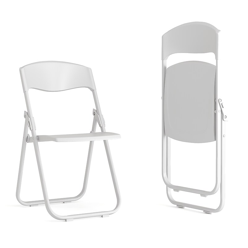 Flash Furniture HERCULES Series Plastic Folding Chair, White, 2/Pack (2RUTIWHITE) image 1