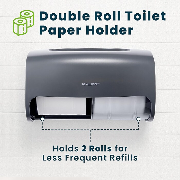 Alpine Industries Side-by-Side Double Roll Toilet Tissue Dispenser