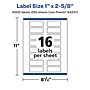 Avery Laser/Inkjet Multipurpose Labels, 2.625"  x 1", Matte White, 4000/Box (94201)~#|#~CEB97737-4DA3-4F53-AB37F4E07AF9C8AB_sc7