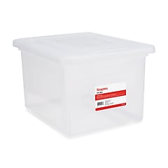 Staples Wing Lid File Totes, Letter Size, Clear (140166