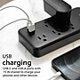 Philips Adapter Spaced 5-Outlet Surge Protector with USB Charging, 6 ft. Braided Cord, Black (SPP3303B/37-T1)~#|#~CEBDC4FD-D77B-4D18-A39FDABB7D72C7C3_sc7