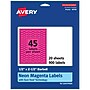 Avery Laser/Inkjet Barbell Multipurpose Labels, 0.5" x 2.5", Neon Magenta, 900/Pack (94749)~#|#~CEC12B1A-14A4-4D12-9102D85A3DC81D32_sc7
