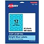 Avery Printable Burst Multipurpose Labels, 2-1/4" x 2-3/8", Bright Blue, 480/Pack (94611)~#|#~CEC62042-73E5-4582-B4EBCB062D53EFDD_sc7