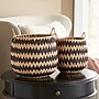 Household Essentials Woven Basket in Handwoven Cattail and Paper Fibers with Pattern, Natural/Black, 2/Set (HHML-6707)~#|#~CEC89DEA-A7AD-4351-A2DA40962741D5BA_sc7