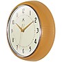 Infinity Instruments Round Retro Saffron Wall Clock, Aluminum, 12" (10940SY-12)~#|#~CECD8826-91DA-4EED-9E4D667AB9753E15_sc7