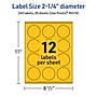 Avery Laser/Inkjet Round Multipurpose Labels, 2.25" Dia., Bright Yellow, 240/Pack (94510)~#|#~CECD9C3D-5541-43E2-84603D5C63286975_sc7