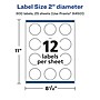 Avery Laser/Inkjet Round Multipurpose Labels, 2" Dia, Matte White, 300 Labels/Pack (94501)~#|#~CECDE81E-EB62-4E18-8D426357649641CE_sc7
