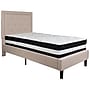 Flash Furniture Roxbury Tufted Upholstered Platform Bed in Beige Fabric with Pocket Spring Mattress, Twin (SLBM17)~#|#~CECF4F87-9349-4142-88FDC8CACB5307C8_sc7