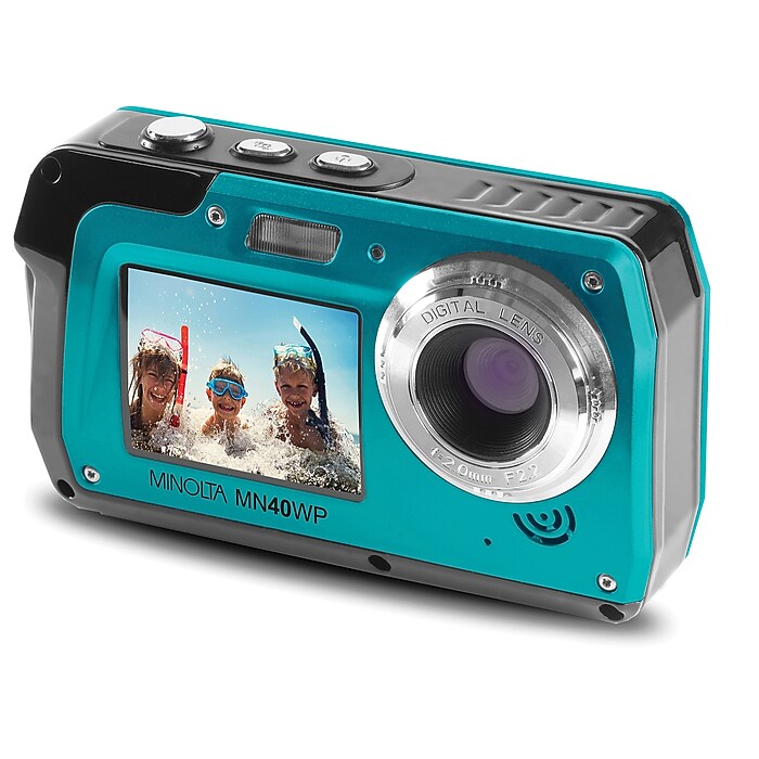 Minolta 48-Megapixel Digital Waterproof Camera, Blue (MN40WPBL