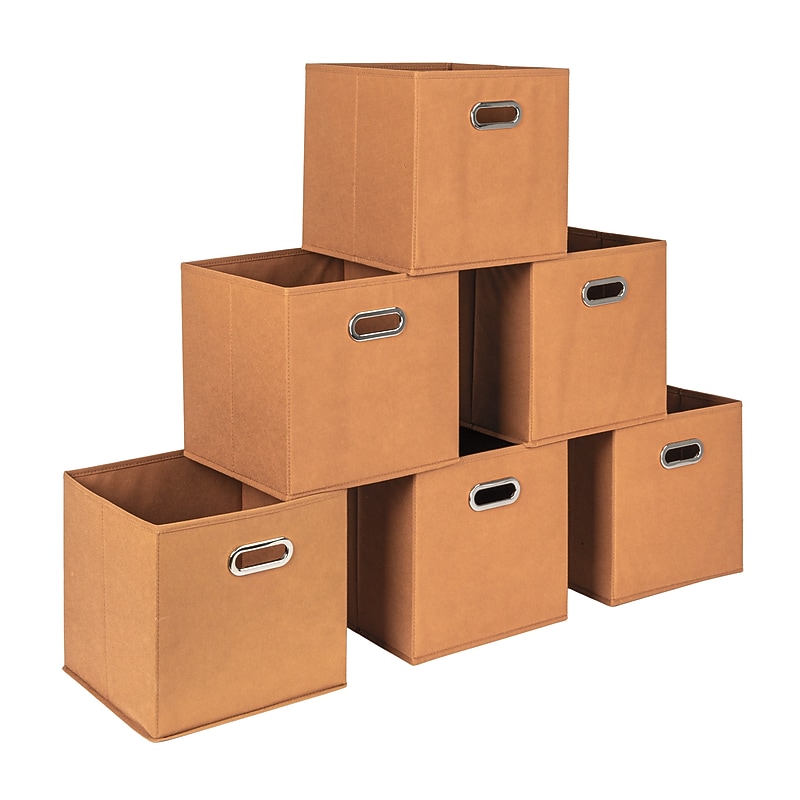 Household Essentials Storage Cubes 23.05 Quart Storage Container, Cardboard, Terracotta, 6/Pack (HE1246) image 1