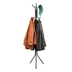 Mind Reader Freestanding Coat Rack, Multi-Hook Organizer, Black