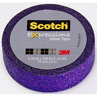 Scotch® Expressions Glitter Tape, 0.59" x 5.44 yds., Bright Violet Glitter (C514-PUR)