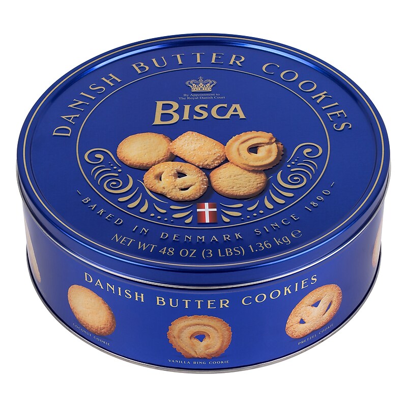Bisca Danish Butter Cookie Tin, 3 lbs. (220-02223) image 1