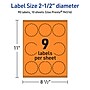 Avery Laser/Inkjet Multipurpose Decorative Edge Labels, 2.5" Dia., Bright Orange, 90/Pack (94516)~#|#~CEE8E5C9-2C90-404B-81F92CC99CF7D4C7_sc7