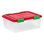 Iris WeatherPro 30.6 Quart Storage Container with Lid, Plastic, Clear, 2/Pack (588784)~#|#~CEF0A0A9-771B-482F-BC205D2AAD2FF4D4_sc7