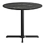 Flash Furniture TopGuard 36" Round Wood Dining Table with X-Base, Black Faux Marble/Black Base (STRD36BMAT3030)~#|#~CEF5422E-E694-4242-9BEFBA71B7C37679_sc7