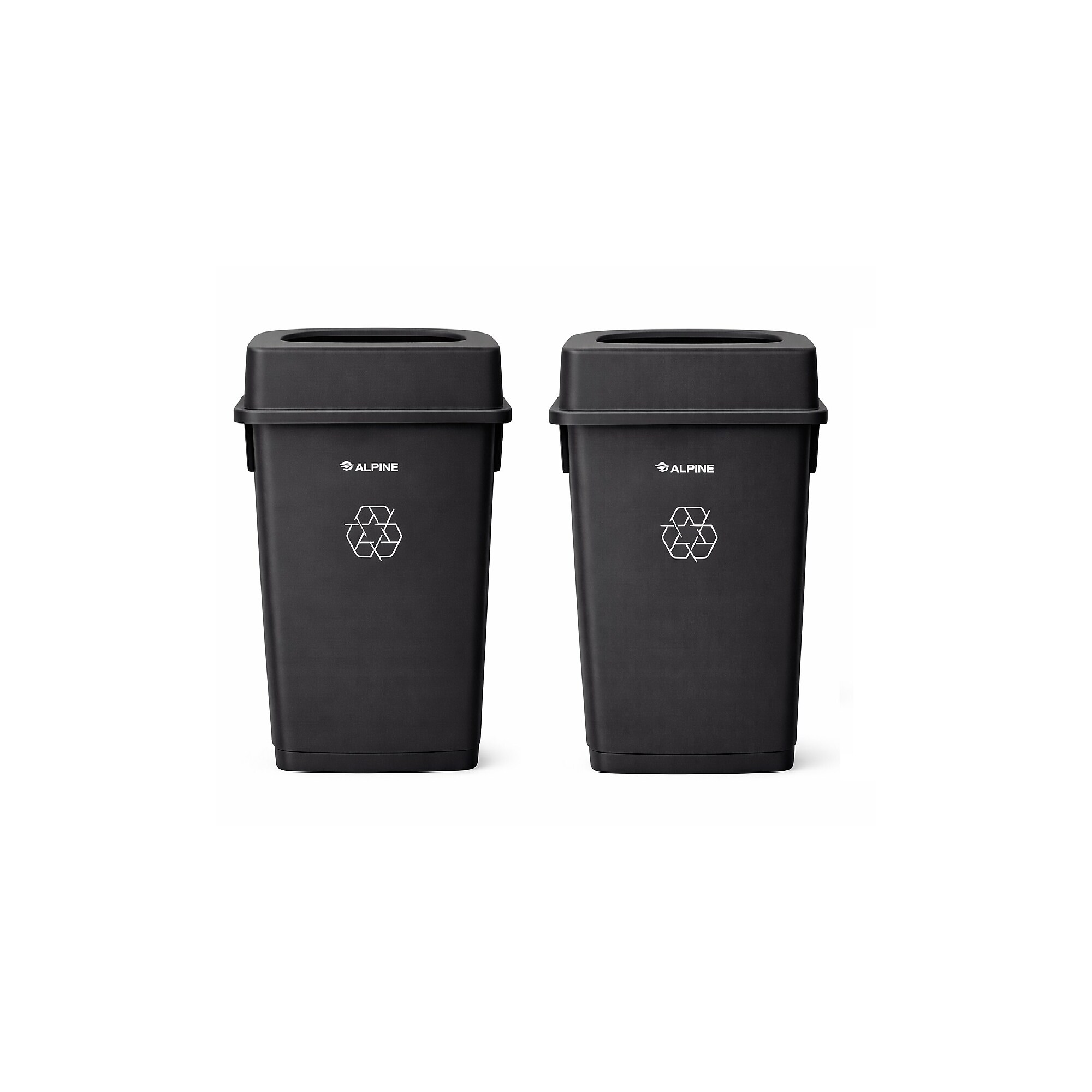 Alpine Industries Plastic Trash Can with Drop-Slot Lid, 23 Gallon, Black, 2/Pack (ALP477-BLK-PKG2-2) Sansujyuku sansujyuku.com