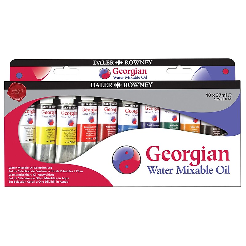 Dixon Georgian Oil Paint Tube, Assorted Colors, 10ml, 10/Set (DRWD119900650) image 1