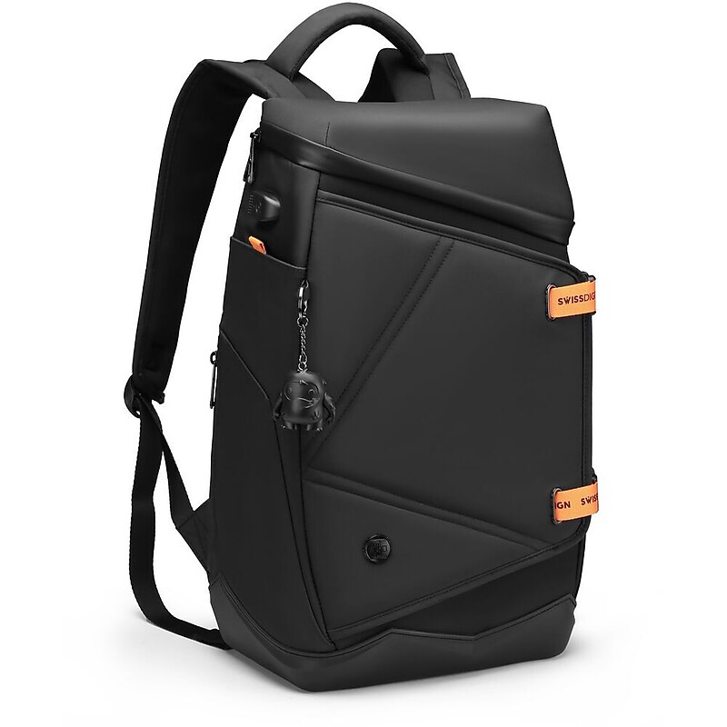 SwissDigital SEON L+ Mountain-Shaped Laptop Backpack, Large, Black (SD1650-01) image 1