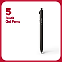 TRU RED™ Retractable Quick Dry Gel Pens, Medium Point, 0.7mm, Black, 5/Pack (TR54494)~#|#~CEFC0454-A0F1-44EE-835F1D63EF1481FA_sc7