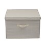 Household Essentials Large Stackable Folding Fabric Wide KD Storage Box With Lid, 12" x 18.5"x 15", 57.7 Qt., Cream (121-1)~#|#~CEFE375B-6BC7-4857-8216026E06F03559_sc7