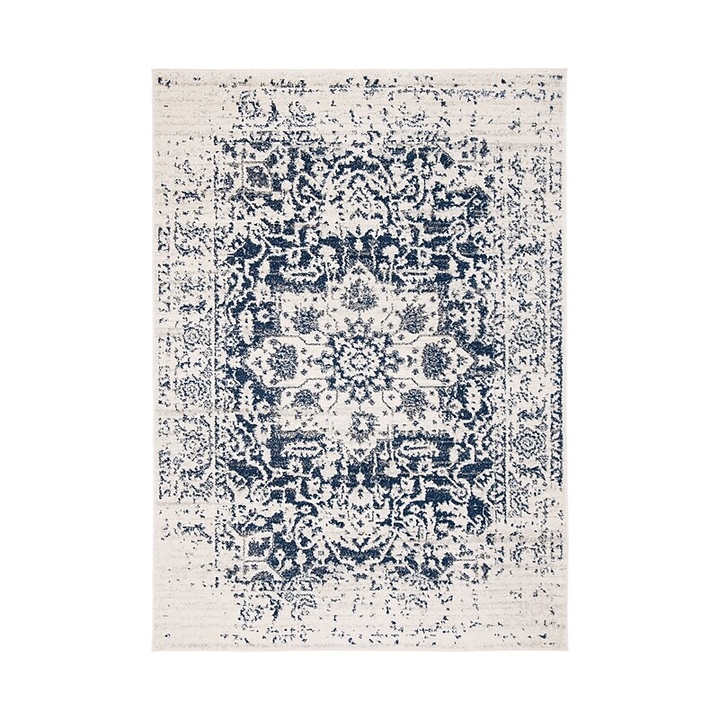 Safavieh Madison Collection 5.25' x 7.5' Rectangle Indoor Area Rug, Machine Made, Cream/Navy (MAD603D-5) image 1