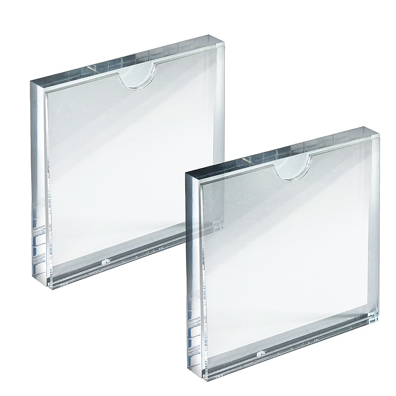 Azar Card Holder, Desktop/Countertop, Top Loading Acrylic, 2/Pack (104554-2PK) image 1