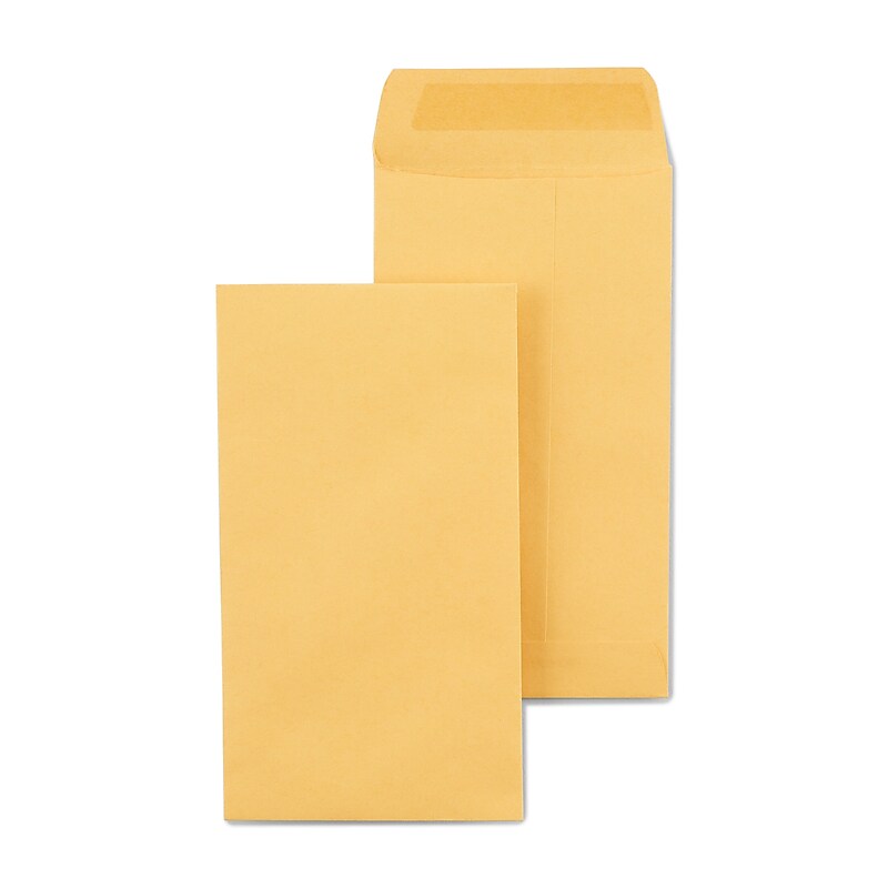 Staples Kraft #6 Coin Envelope, 3 3/8" x 6", Brown, 250/Box (19723/19303) image 1