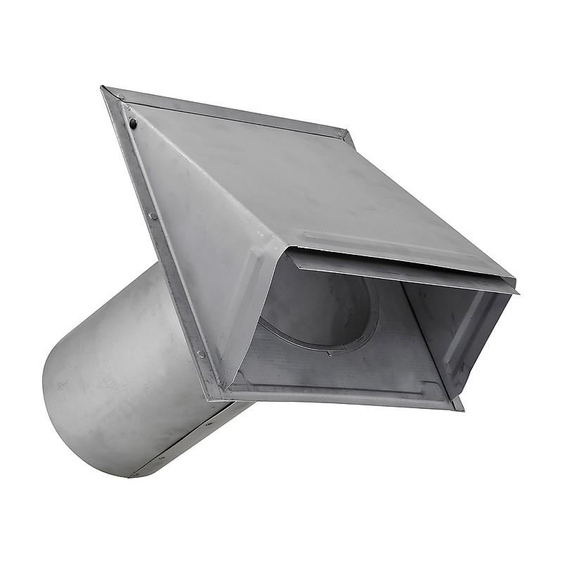 Lambro 6" 26-Gauge Paint-Grade Galvanized Wall Exhaust Hood Vent with Damper & 11" Pipe (EC-3460G-11-PG) image 1