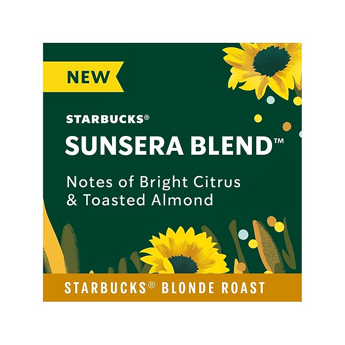 Starbucks Sunsera Blend Coffee Keurig K-Cup Pods, Light Roast, 22