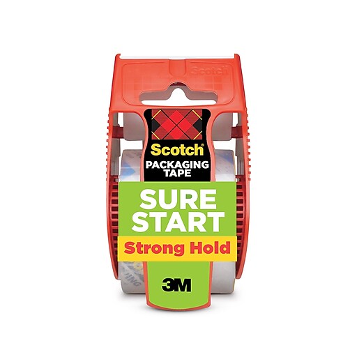Scotch Sure Start Shipping Packing Tape with Dispenser, 1.88