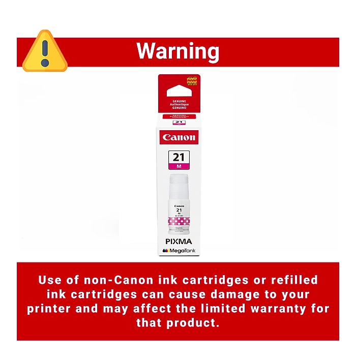 Canon GI-21 Magenta Standard Yield Ink Bottle (4538C001) | Staples