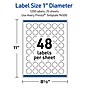 Avery Round Laser Multipurpose Labels, 1" Dia., White, 1200/Pack (19479399401)~#|#~CF1AB3F6-C35E-447A-829578CAEA5CA675_sc7
