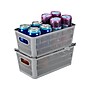 Simplify Slide to Stack Storage Tote, Plastic, Gray, 2/Pack (25934-GREY-ST)~#|#~CF1BCB54-C375-4C26-95C9CA9FF1378FEA_sc7