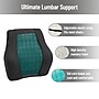 Mind Reader Memory Foam Ergonomic Lower Back Cushion Posture Corrector, Black/Blue (MEMCUSHGL-BLK)~#|#~CF22B5A5-734A-4E3B-B0082A7BA83CDA88_sc7
